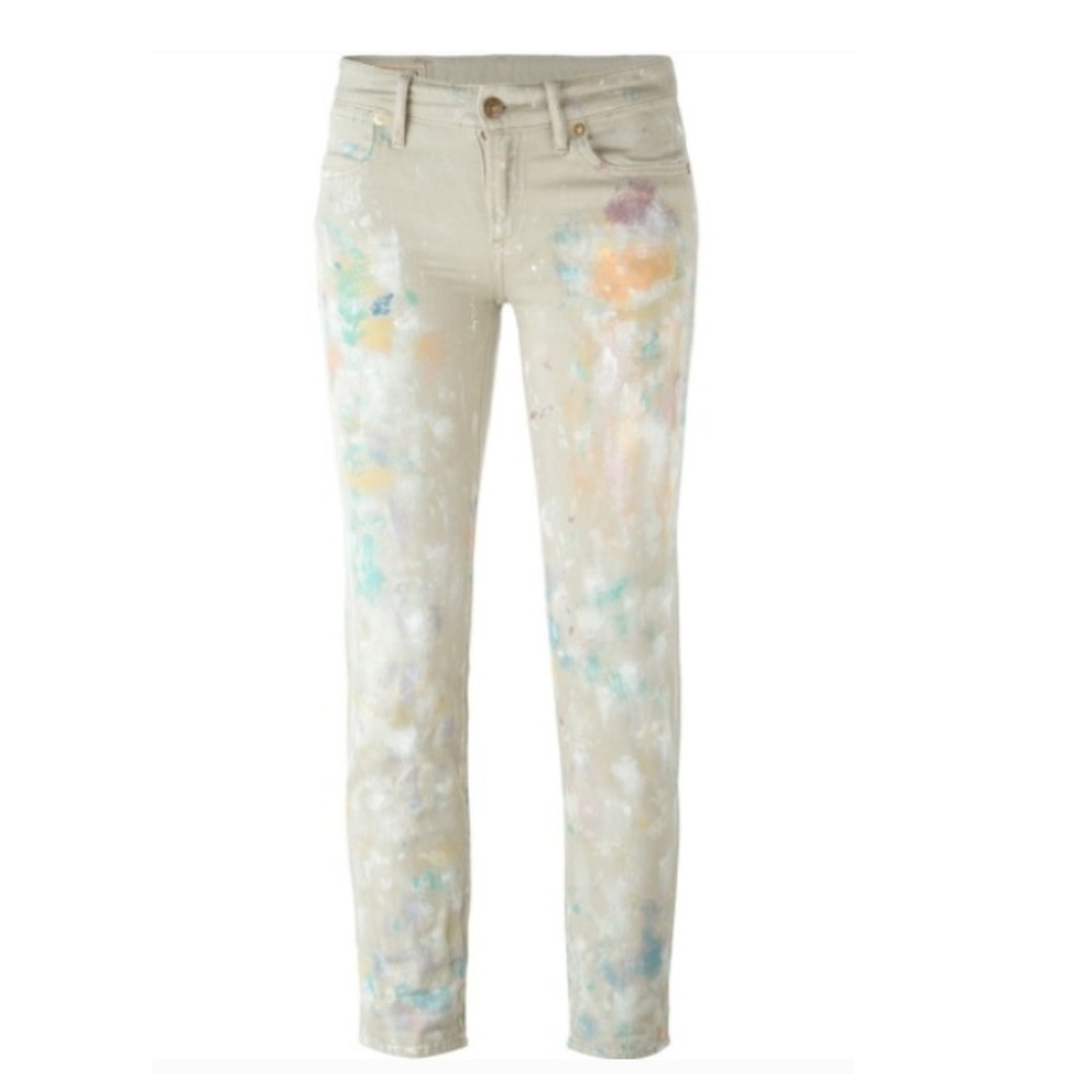 Ralph Lauren Astor Boyfriend Paint Splatter Jeans